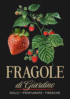 Vintage Style Garden Strawberry Poster