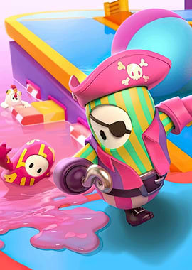 Fall Guys Pirate Character Gameplay