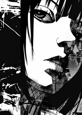 Abstract Manga Style Portrait