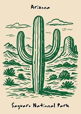 Arizona Saguaro National Park Poster