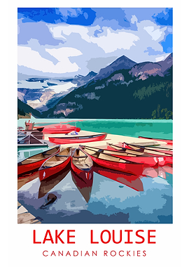 Lake Louise Canadian Rockies Travel Poster