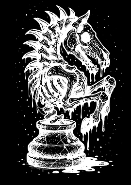 Melting Skeletal Chess Knight