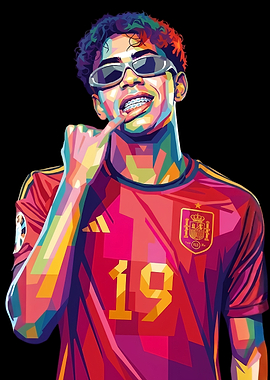 Lamine Yamal WPAP Pop Art Portrait
