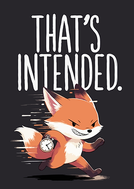 That's Intended Running Fox Illustration
