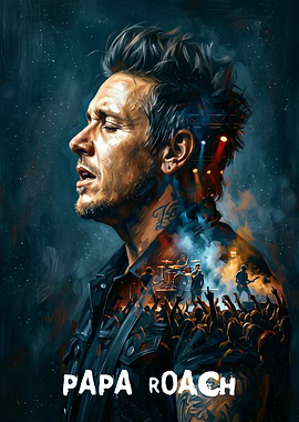 Papa Roach Concert Double Exposure Portrait