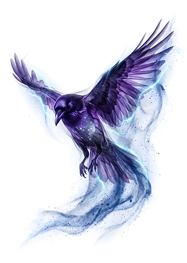Ethereal Cosmic Raven in Flight