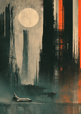 Futuristic Space Shuttle Landscape