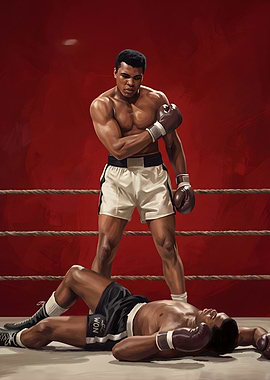 Muhammad Ali Boxing Victory Painting