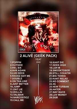 Yeat 2 Alivë Geek Pack Tracklist Poster