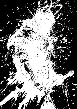 Ink Splatter Knight Silhouette