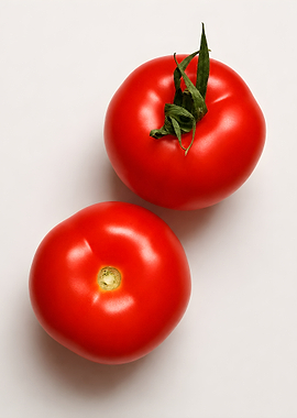 Two Fresh Red Tomatoes