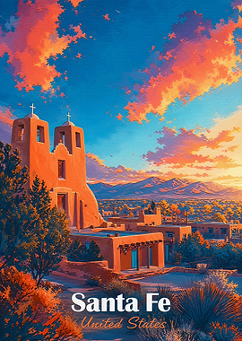 Santa Fe New Mexico Sunset Poster