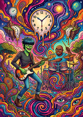 Gorillaz Psychedelic Music Art