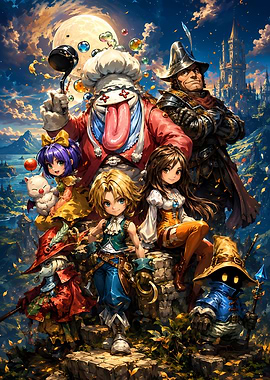 Final Fantasy IX Character Ensemble Art