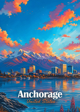 Anchorage Alaska Travel Poster