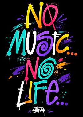 No Music No Life Graffiti Art