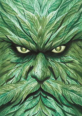 Green Man Nature Spirit Portrait