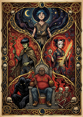 Gorillaz Fantasy Tarot Style Illustration
