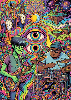 Gorillaz Psychedelic Music Art