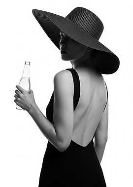 Elegant Woman in Black Hat