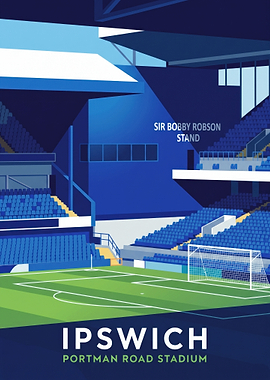 Ipswich Portman Road Stadium Poster