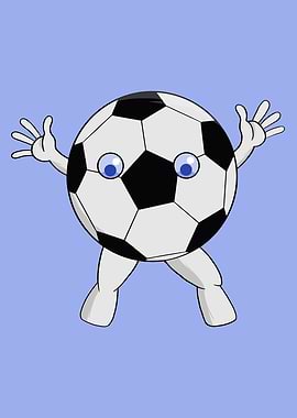 Cute Cartoon Soccer Ball Character