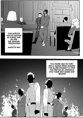 Manga Panel Depicting Justice and Vigilantism