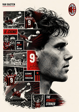 Marco van Basten AC Milan Tribute Poster