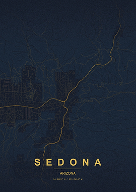 Minimalist Map of Sedona Arizona