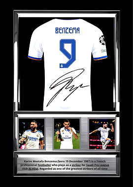 Karim Benzema Framed Jersey Memorabilia