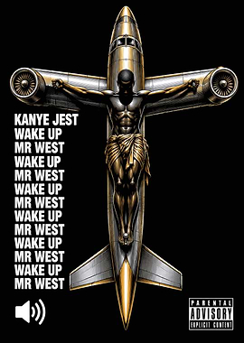 Kanye West Airplane Crucifix Art