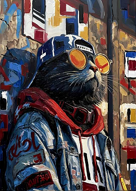 Cool Hipster Cat in Streetwear
