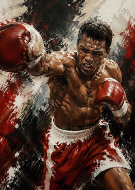 Muhammad Ali Boxing Action Painting