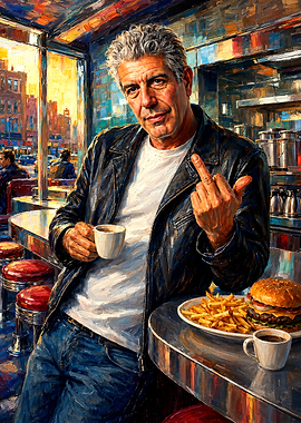Anthony Bourdain in a Retro Diner