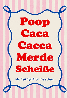 Multilingual Poop Typography Poster