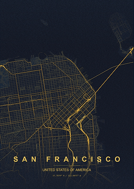 San Francisco Minimalist Map Poster