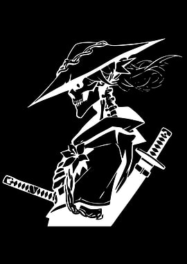 Skeleton Samurai Warrior Silhouette