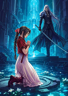 Aerith and Sephiroth Final Fantasy VII