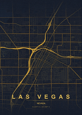 Las Vegas Minimalist Map Poster