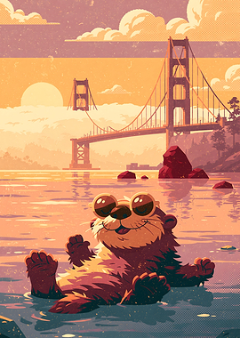 Cool Otter at Golden Gate Bridge