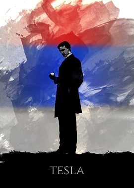 Nikola Tesla Silhouette Poster
