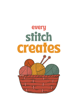 Every Stitch Creates Knitting Illustration