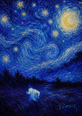 Person Running Under Starry Night Sky