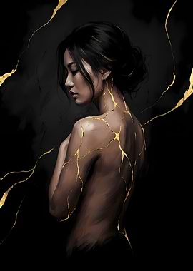 Kintsugi Inspired Portrait of a Woman