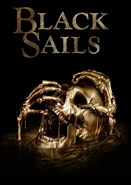 Black Sails Gold Skull Poster