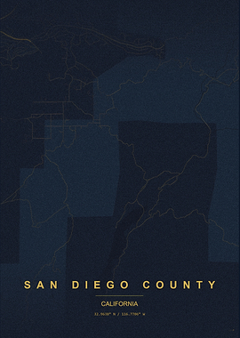 San Diego County Minimalist Map