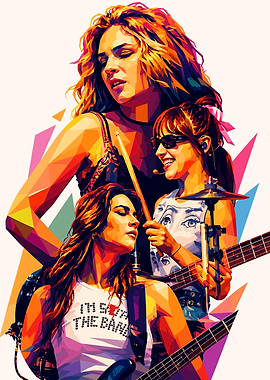 All-Female Rock Band Low Poly Art