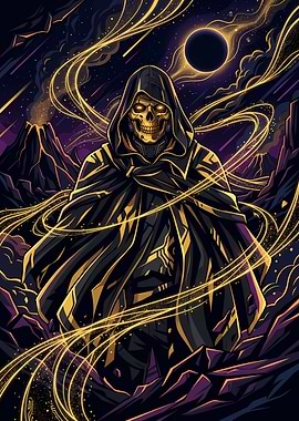 Golden Skull Sorcerer in Dark Void