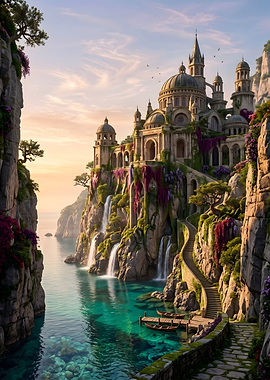 Fantasy Castle on Coastal Cliffs