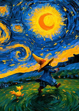 Vivi and Chocobo Starry Night